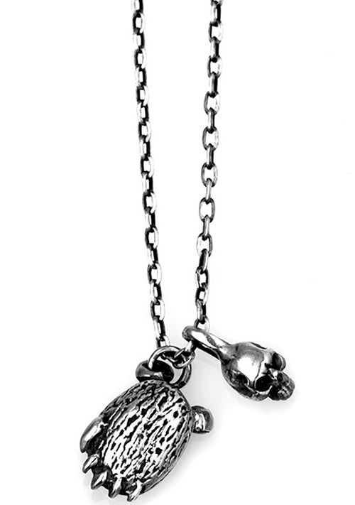  2 Abnormal Sides Reversible Grizzly Charm Necklace
