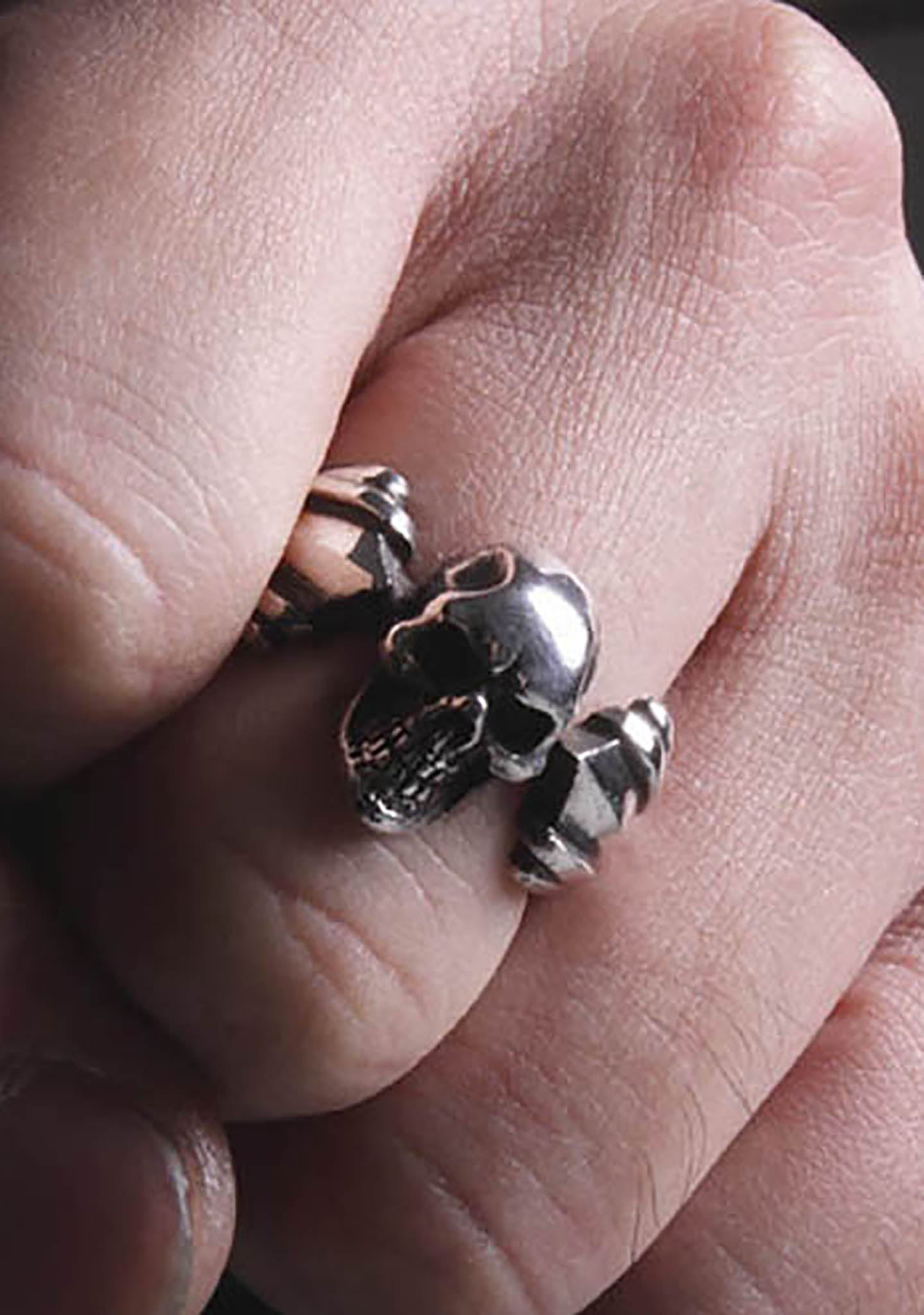  2 Abnormal Sides M Skull Ring