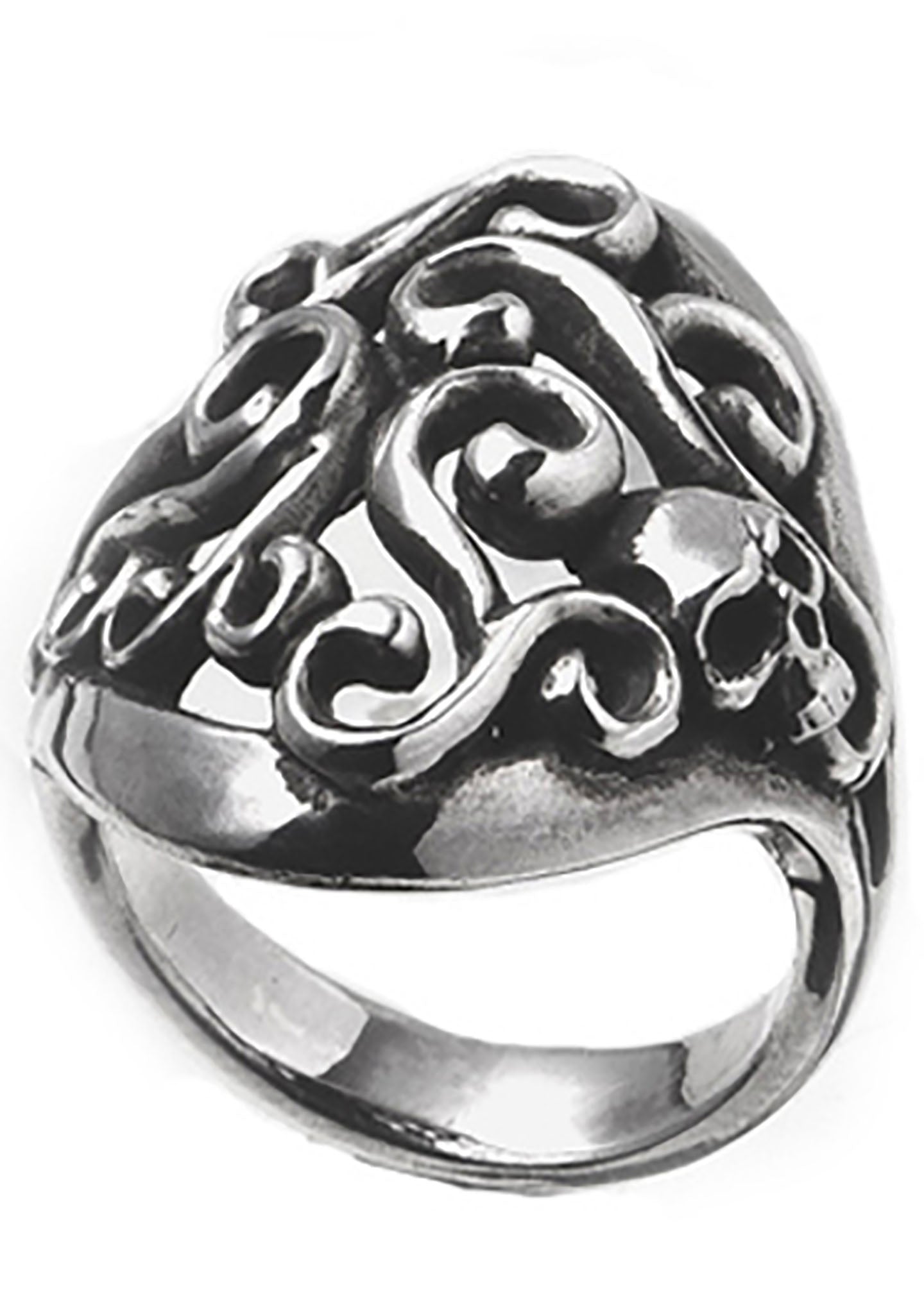  2 Abnormal Sides Vine Of Skull Ring
