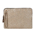  Monroe Glitter Clutch Crossbody Purse In Nude