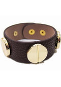  FASHÃ´ Large Screw Bracelet In Chocolate/Gold