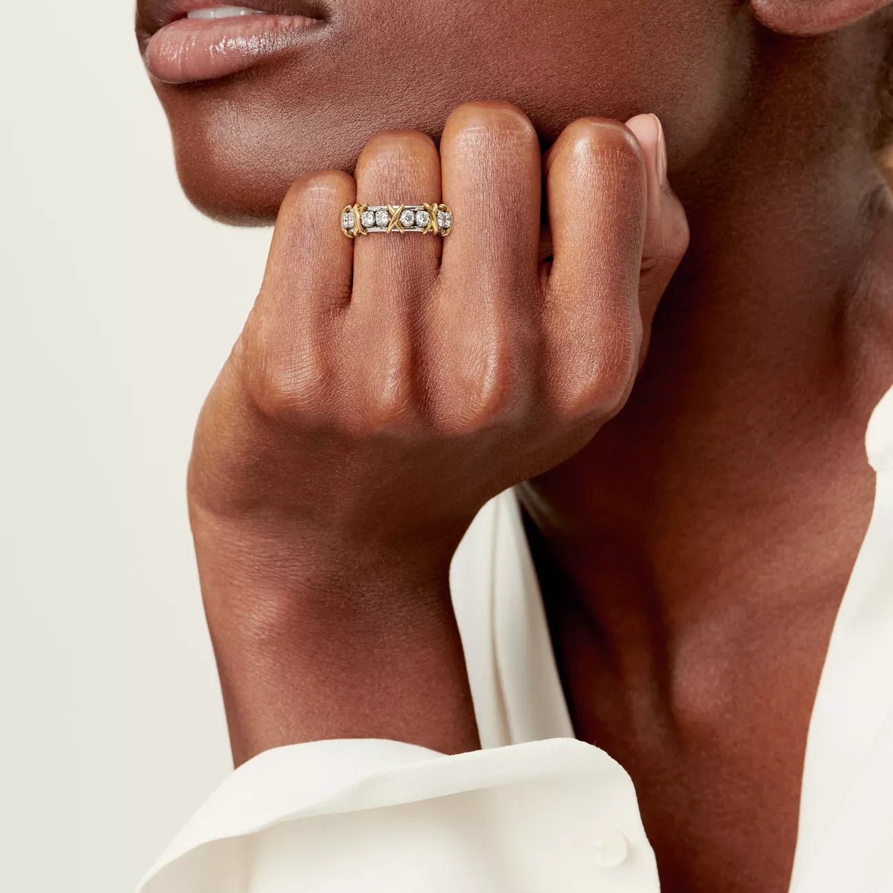 Ring in Platinum and Yellow Gold with Diamonds
