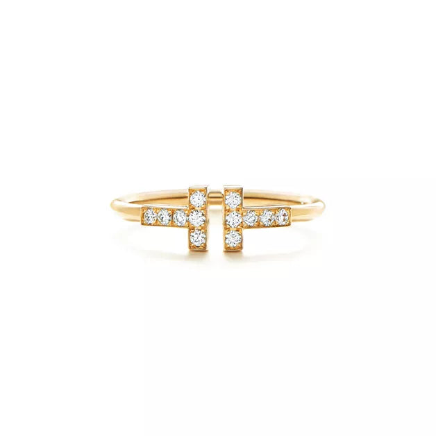 Diamond Wire Ring in Yellow Gold