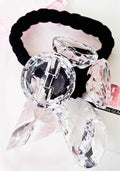  FASH Resin Crystal Braided Jersey Bracelet In Black