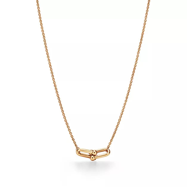 Small Double Link Pendant in Yellow Gold