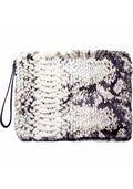  Python Faux Fur Clutch Handbag