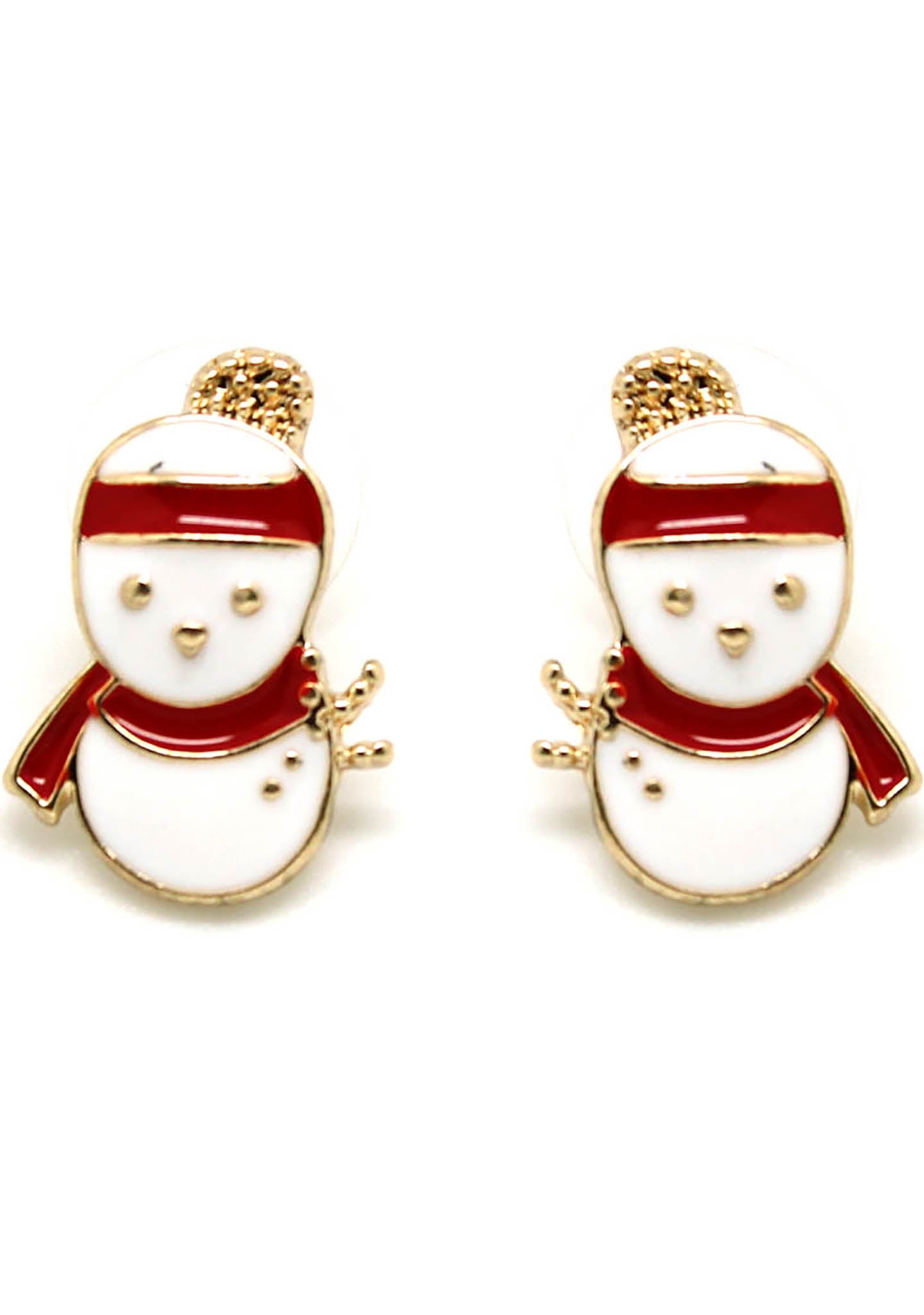  Christmas Snowman Post Stud Earring