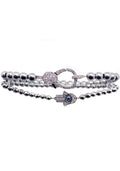  Divine Hamsa Bracelet Set In Silver
