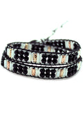  X Katie Soleil Double Wrap Beaded Bracelet In Black/White
