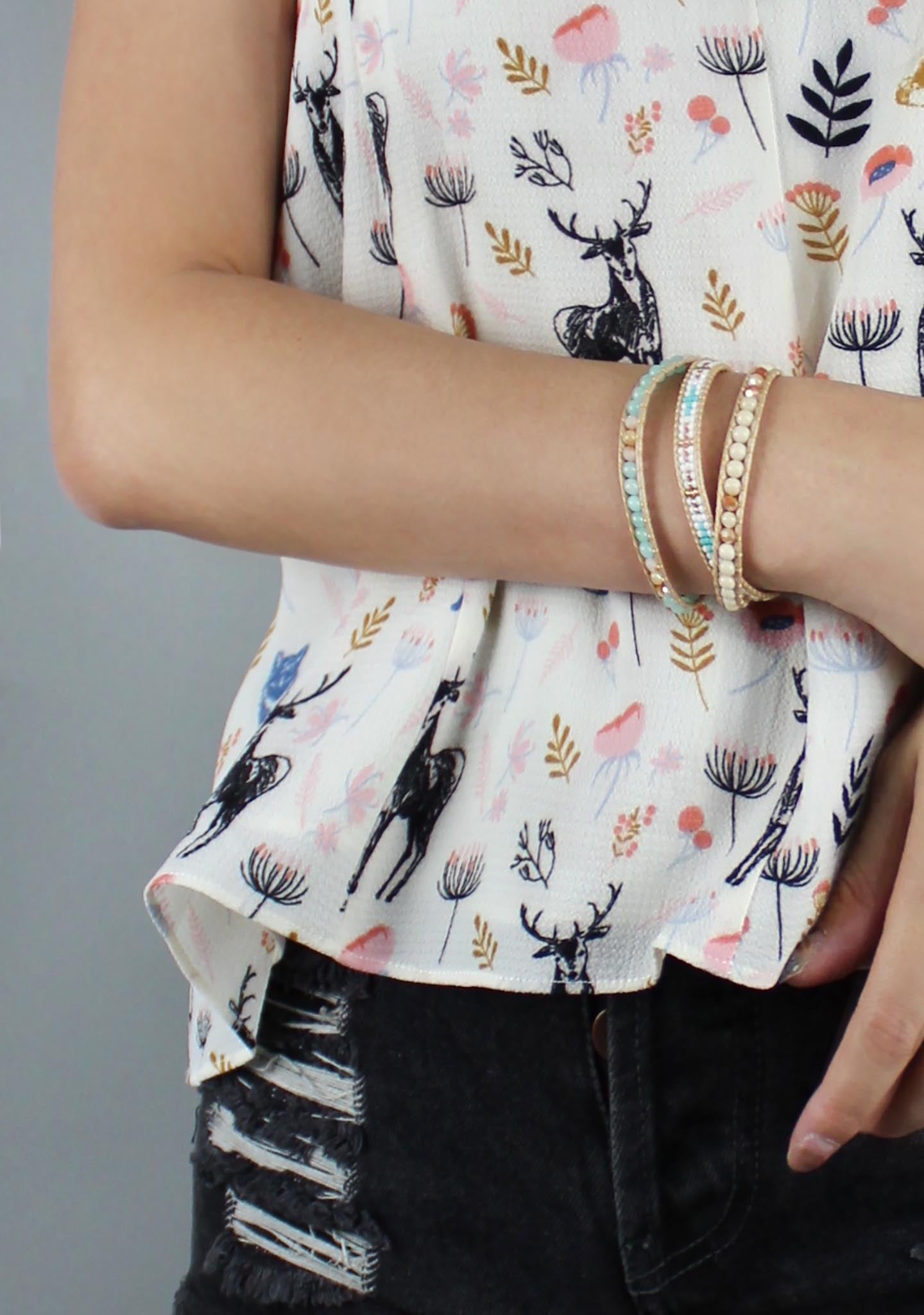  X Katie Soleil Horizon Triple Wrap Beaded Bracelet