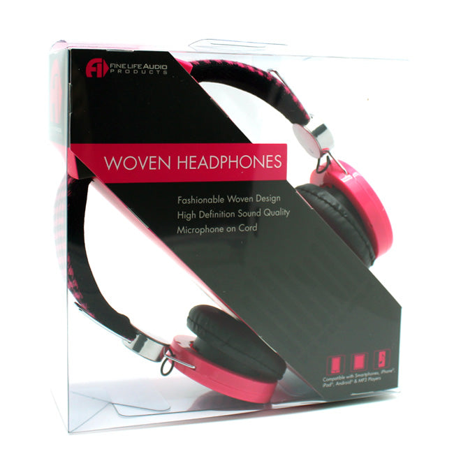  Gingham Woven Stereo Headphones