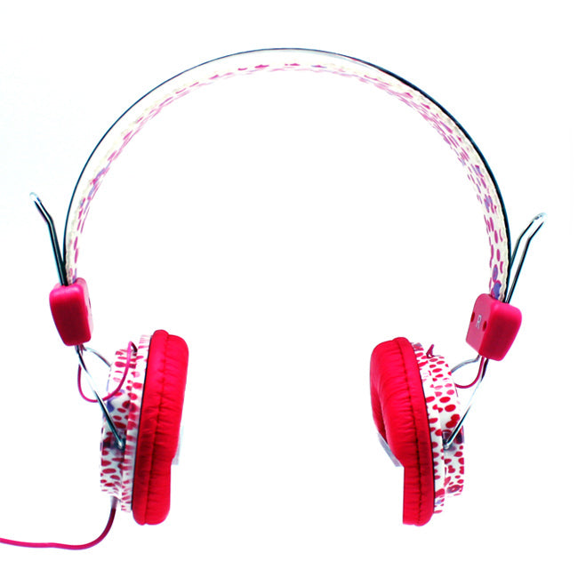  Pink Splatter Stereo Headphones