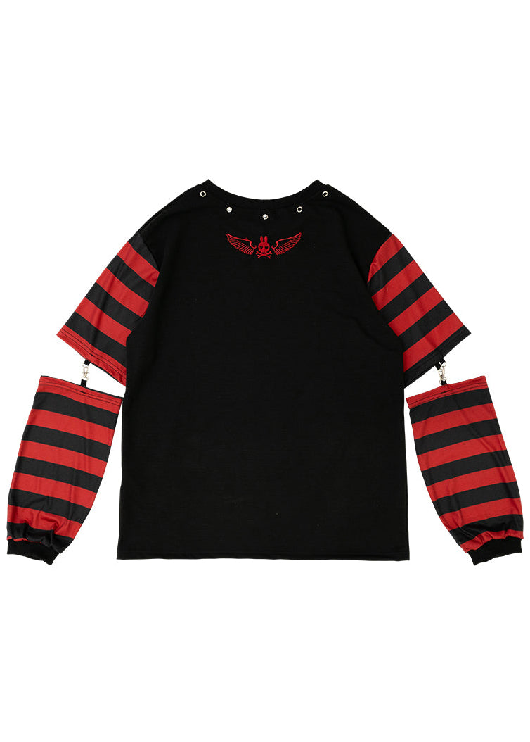  Bunny Dolls Punky Bunny Black Red Long Sleeves Oversized Tee