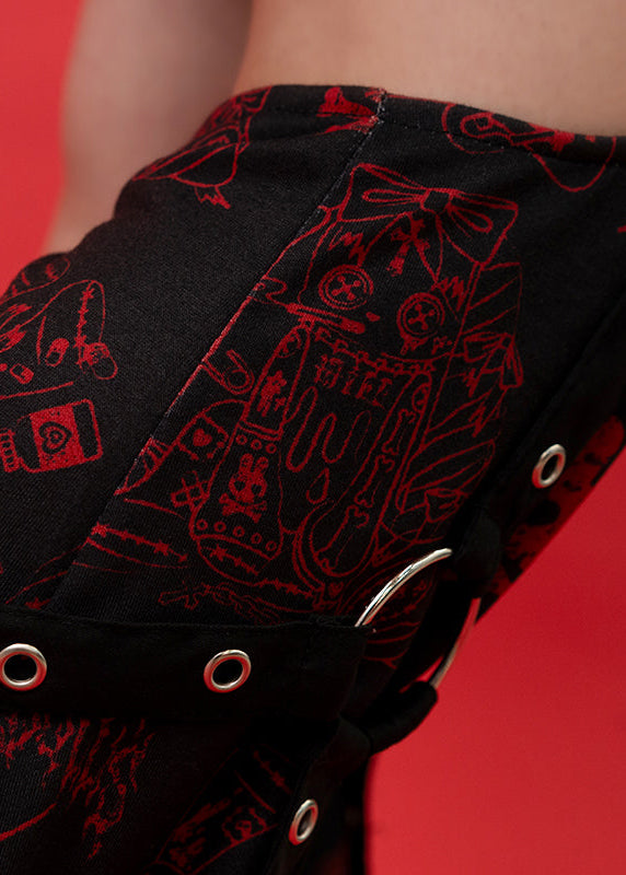  Bunny Dolls Punky Bunny Bondage Black Red Leg Warmer