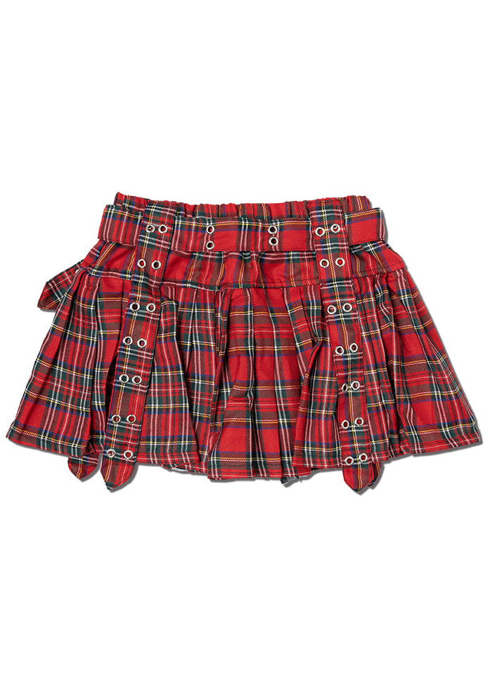  Royal Road Punk Rock Red Tartan Pleated Skirt