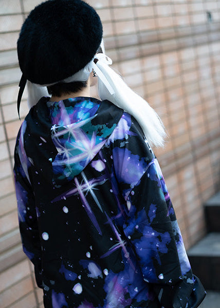  Cosmic Galaxy Oversized Zip Up Jacket
