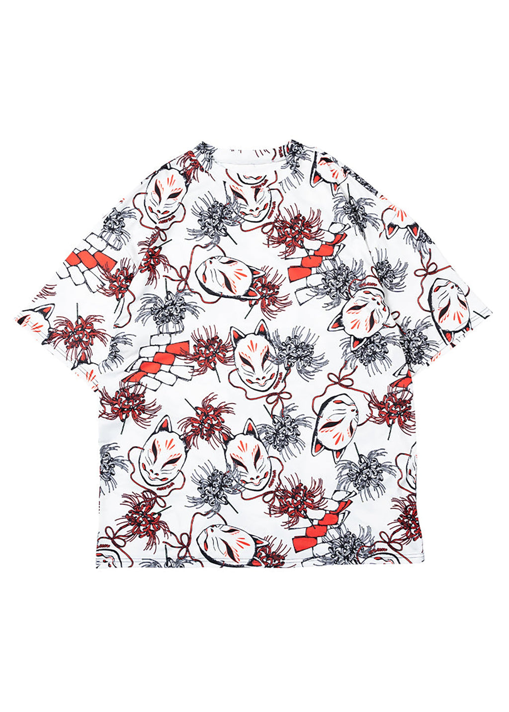 Higabana Kitsune Fox White Oversized Tee