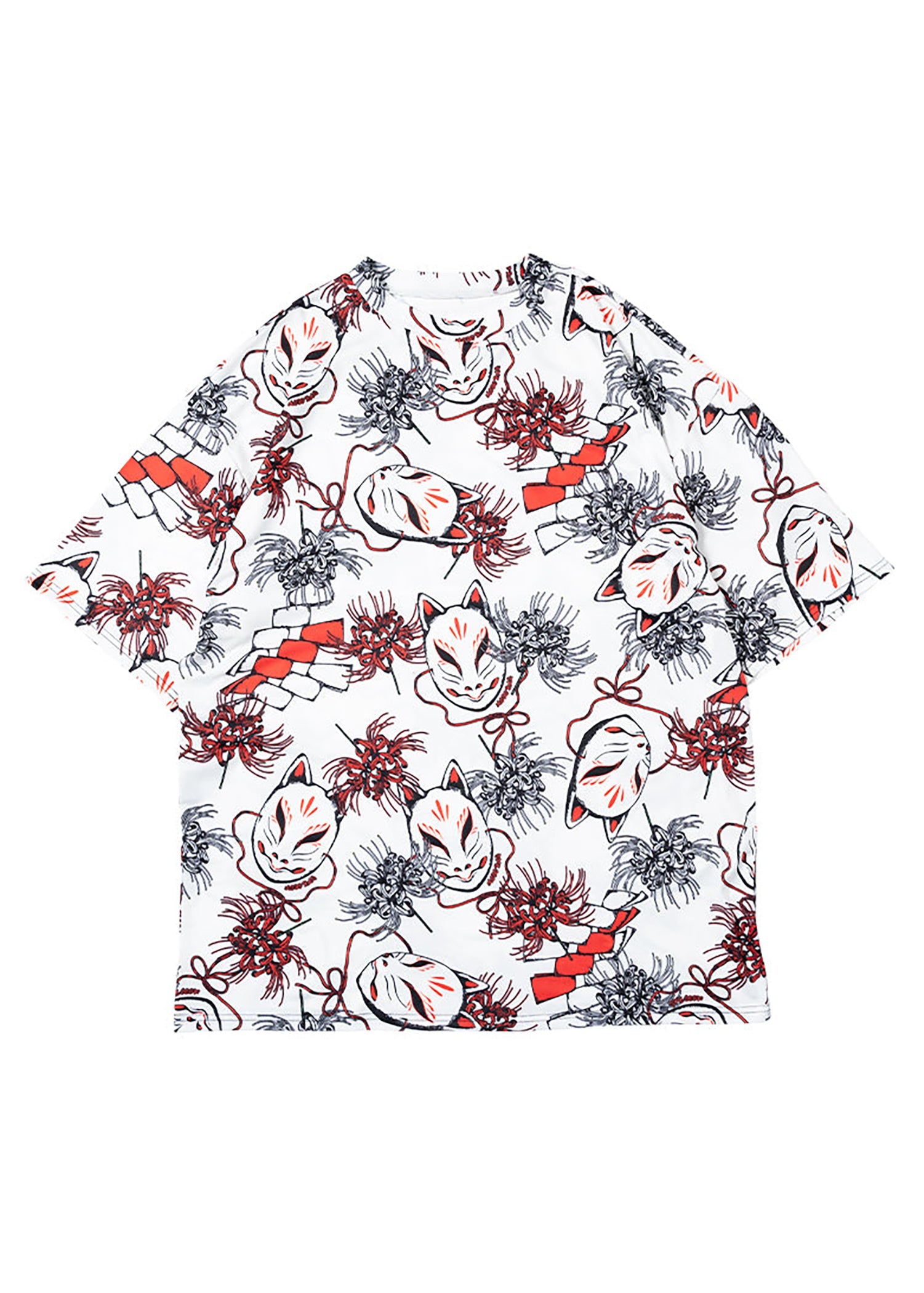  Higabana Kitsune Fox White Oversized Tee