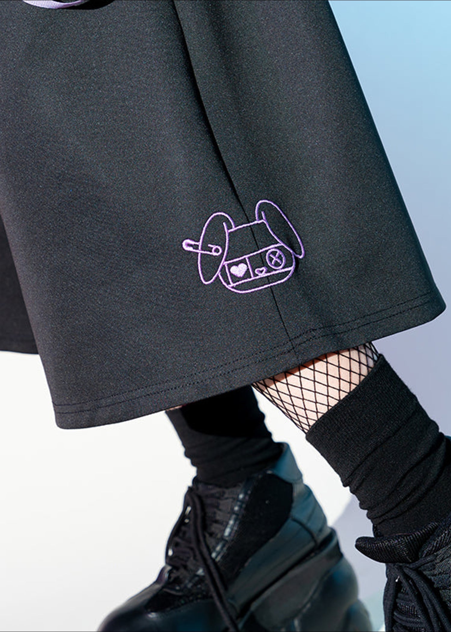  Mill & Nero Blood Nero Jersey Black Purple Crop Pants