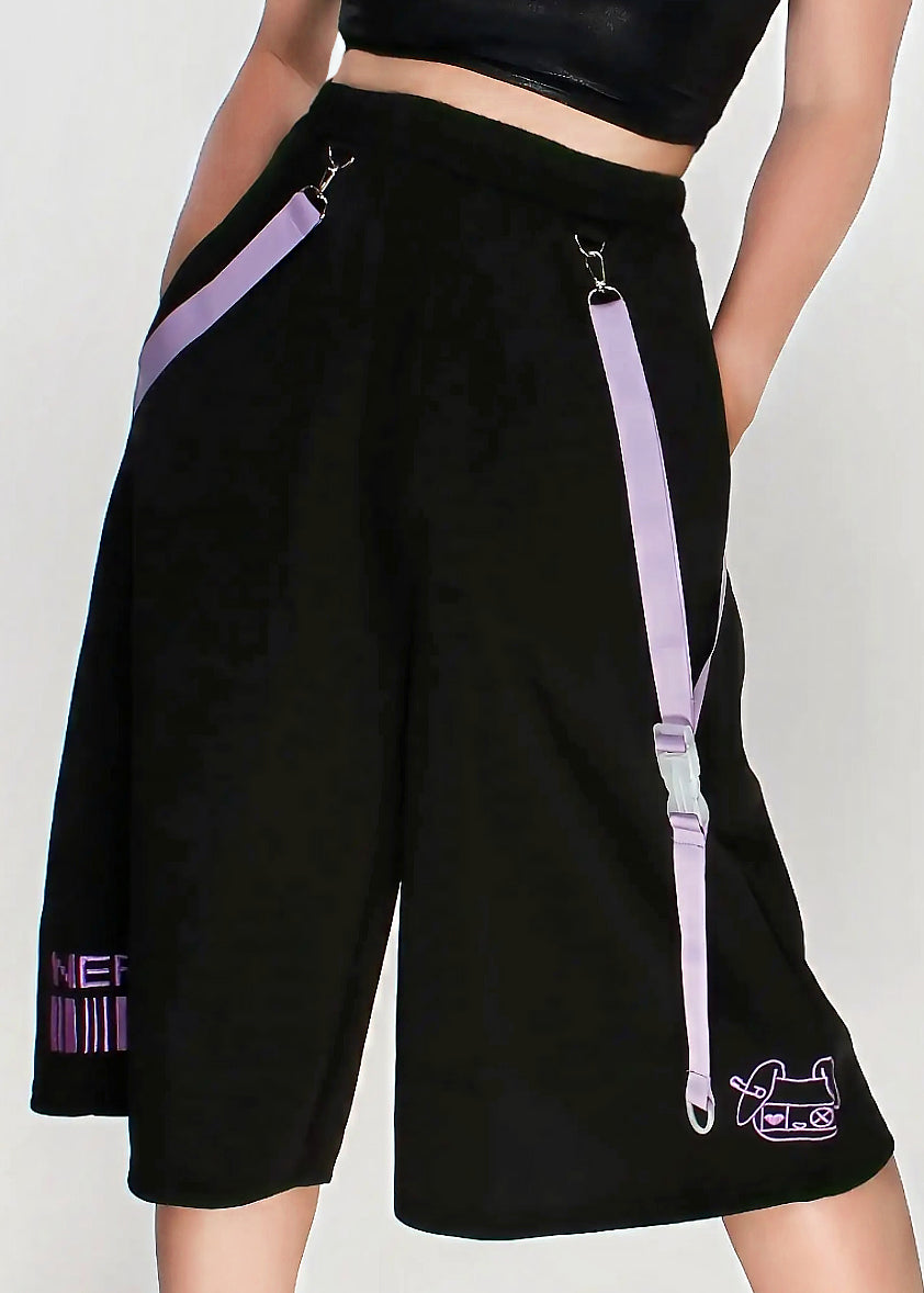  Mill & Nero Blood Nero Jersey Black Purple Crop Pants
