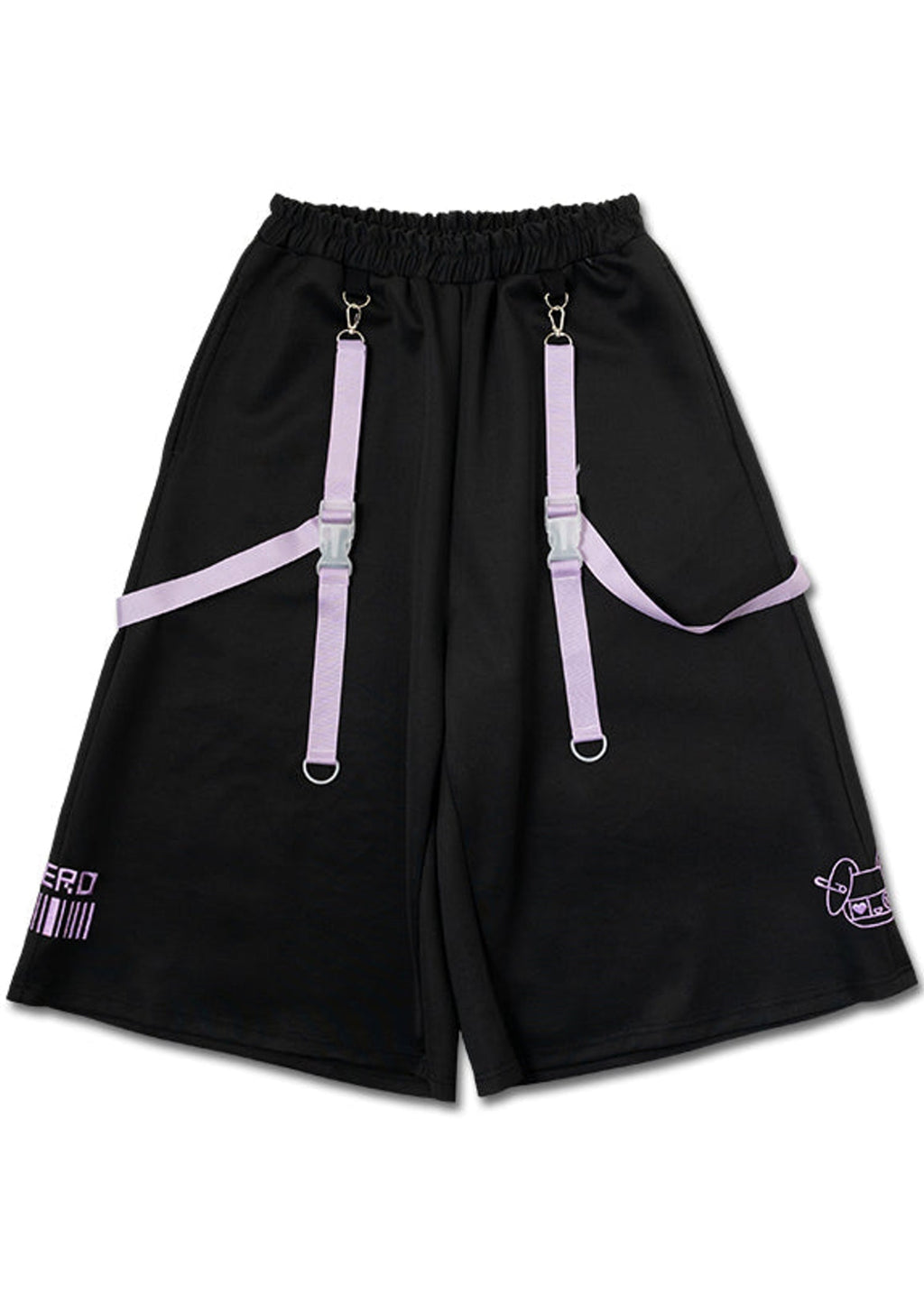  Mill & Nero Blood Nero Jersey Black Purple Crop Pants