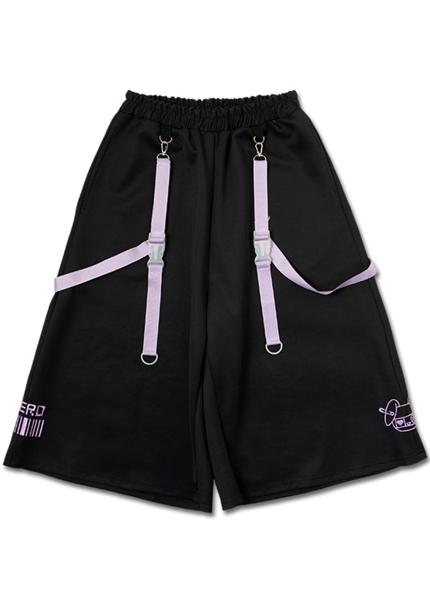  Mill & Nero Blood Nero Jersey Black Purple Crop Pants