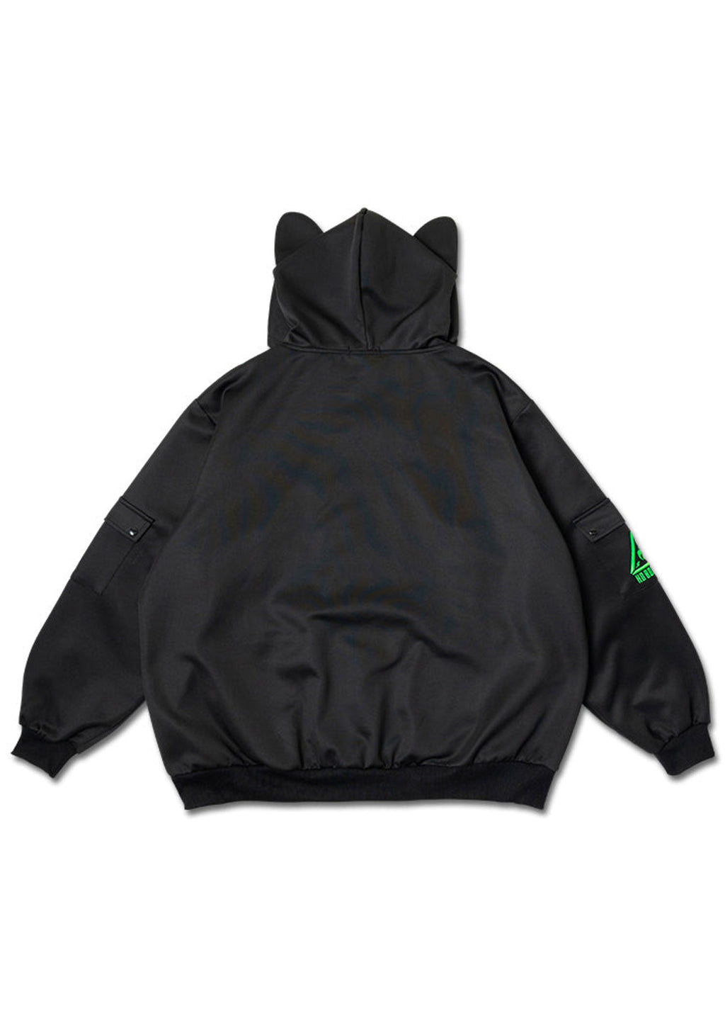  Uzurai Cyberpunk Tech Oversized Black Green Jacket