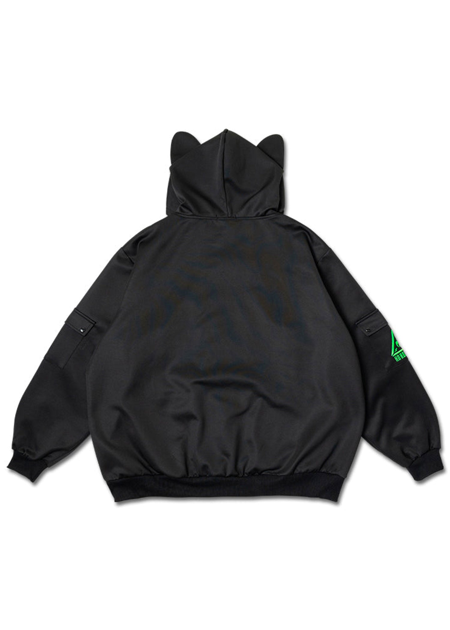  Uzurai Cyberpunk Tech Oversized Black Green Jacket