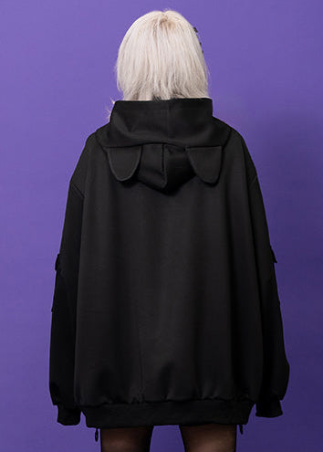  Uzurai Cyberpunk Tech Oversized Black Purple Jacket