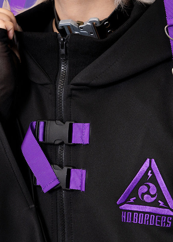  Uzurai Cyberpunk Tech Kimono Black Purple Jacket