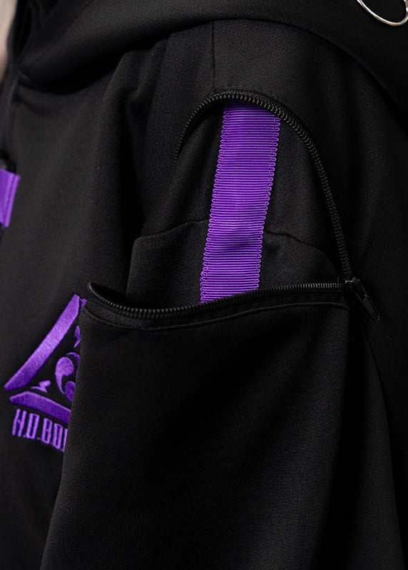  Uzurai Cyberpunk Tech Kimono Black Purple Jacket