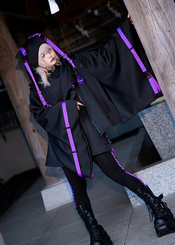 Uzurai Cyberpunk Tech Kimono Black Purple Jacket