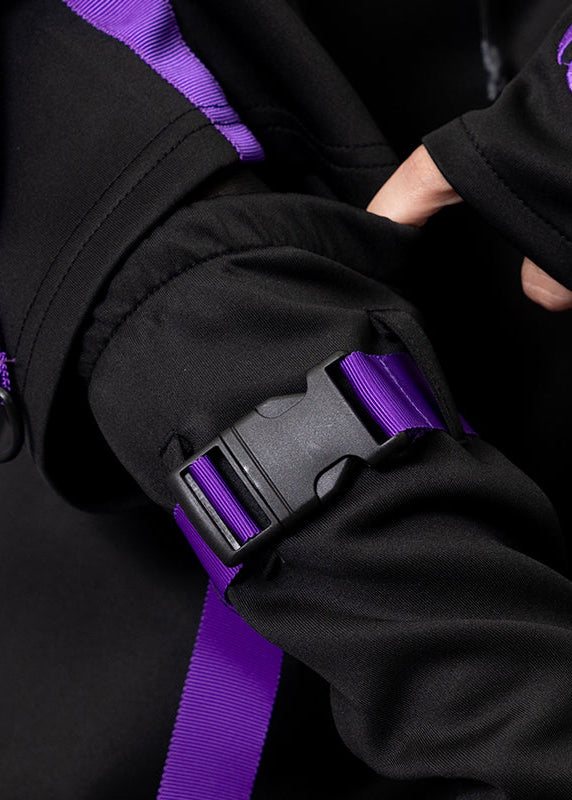  Uzurai Cyberpunk Tech Black Purple Arm Warmer