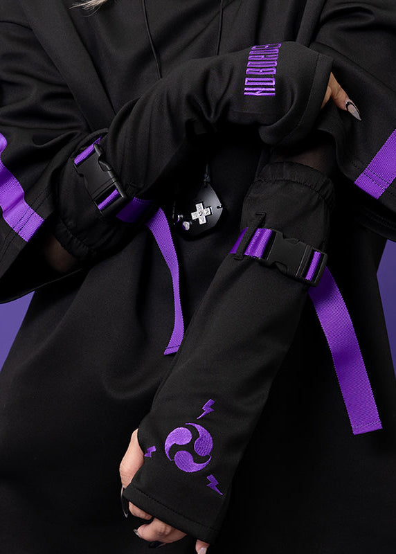  Uzurai Cyberpunk Tech Black Purple Arm Warmer