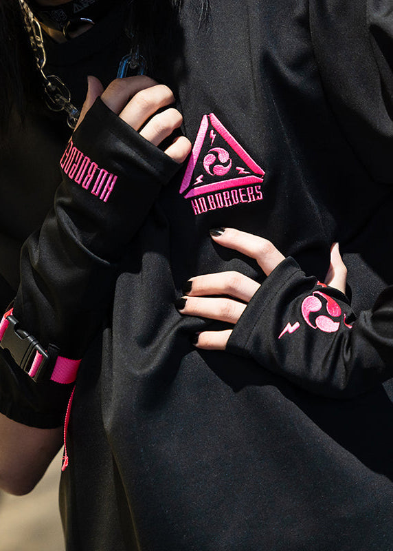  Uzurai Cyberpunk Tech Black Pink Arm Warmer
