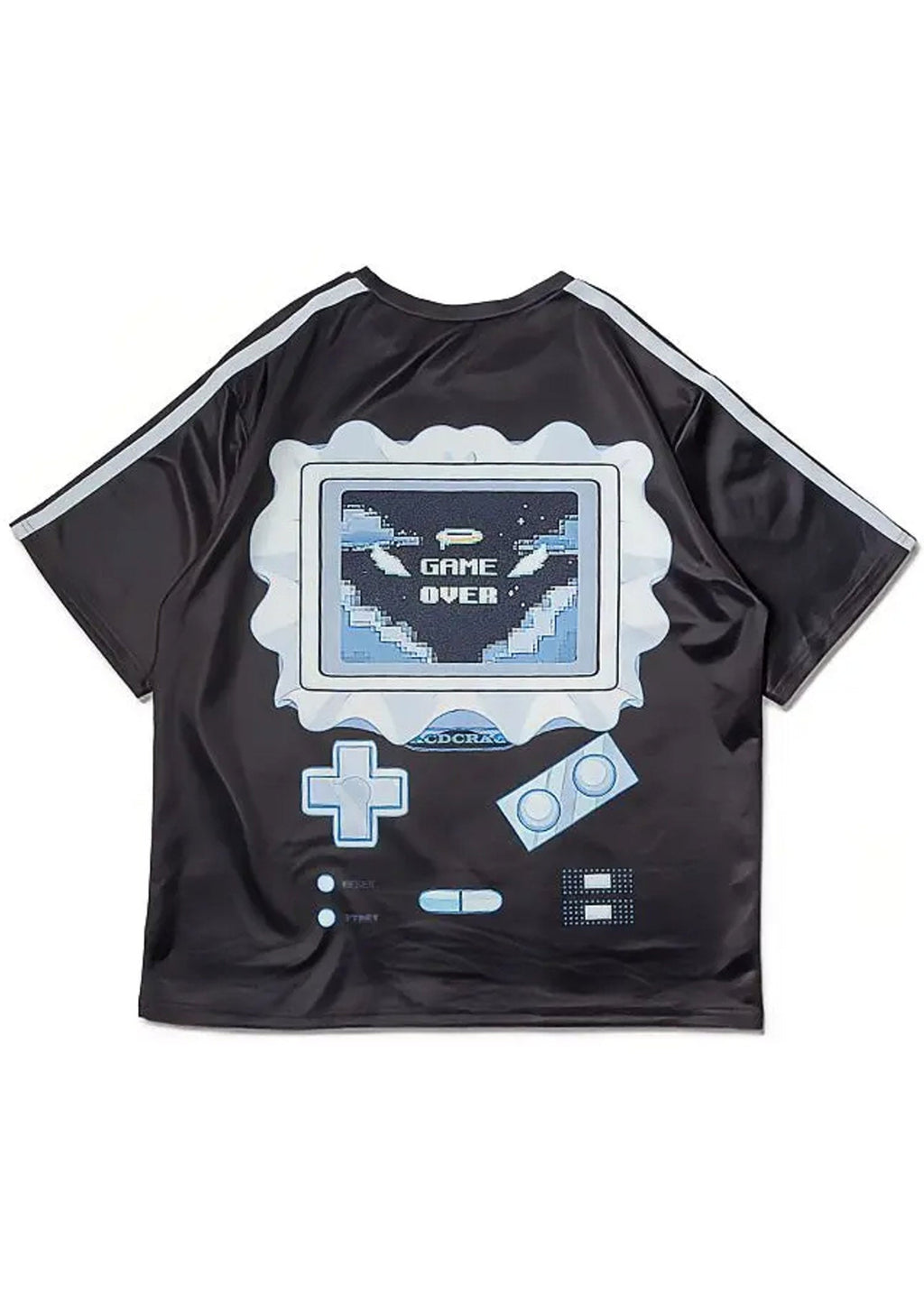  Game Over Jersey Black Oversized Tee