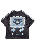  Game Over Jersey Black Oversized Tee