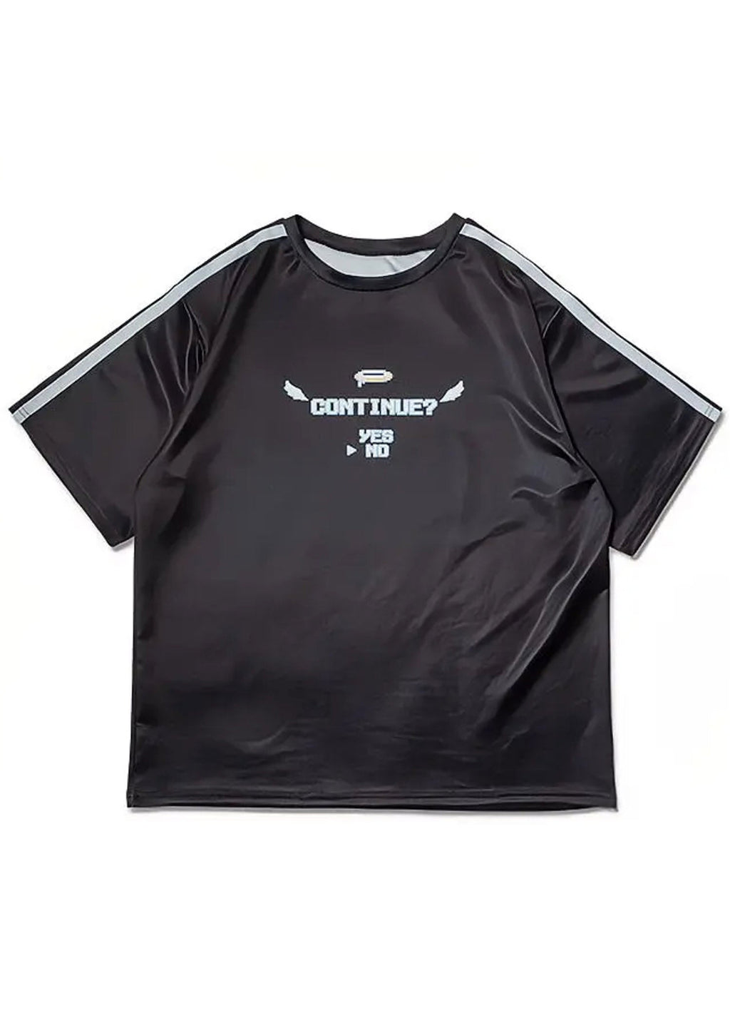  Game Over Jersey Black Oversized Tee