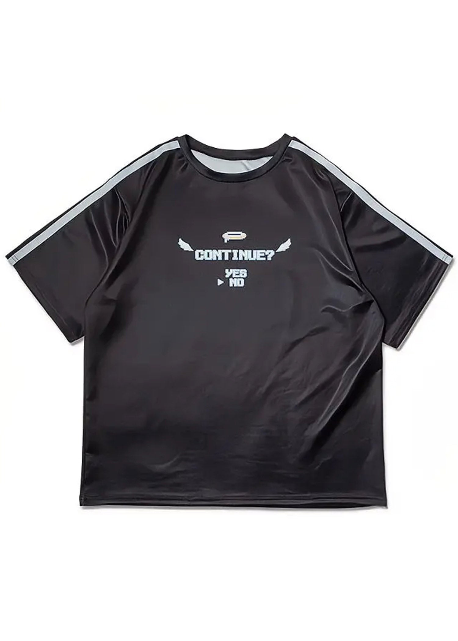  Game Over Jersey Black Oversized Tee