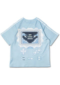  Game Over Jersey Pastel Blue Oversized Tee