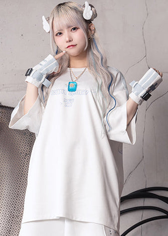  Game Over Jersey White Oversized Tee