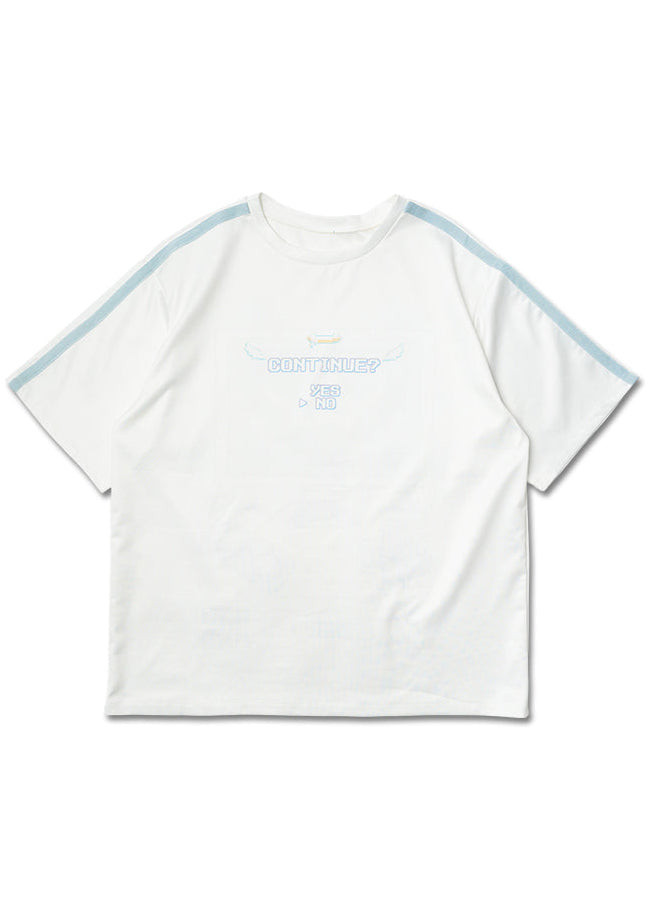  Game Over Jersey White Oversized Tee