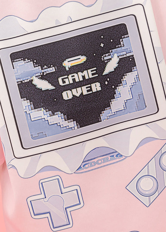 Game Over Jersey Pastel Pink Oversized Tee