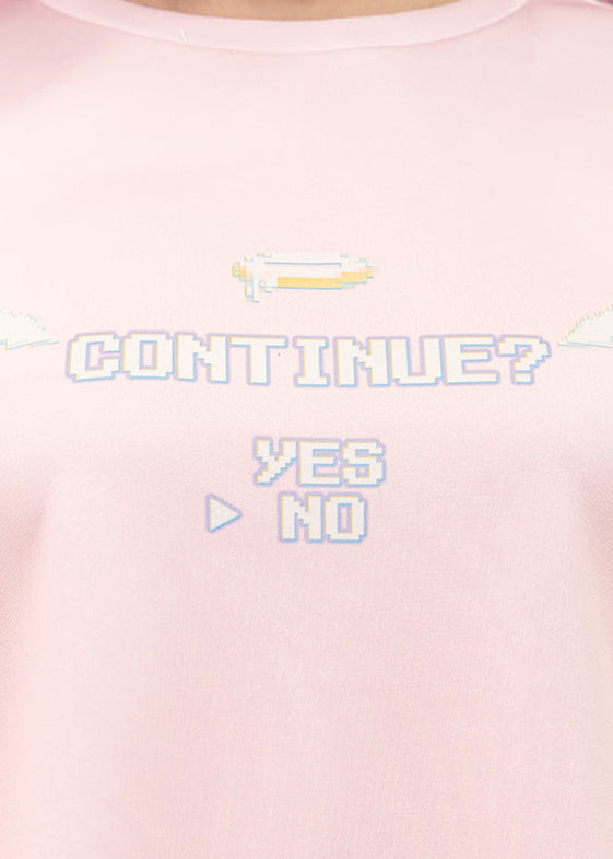  Game Over Jersey Pastel Pink Oversized Tee