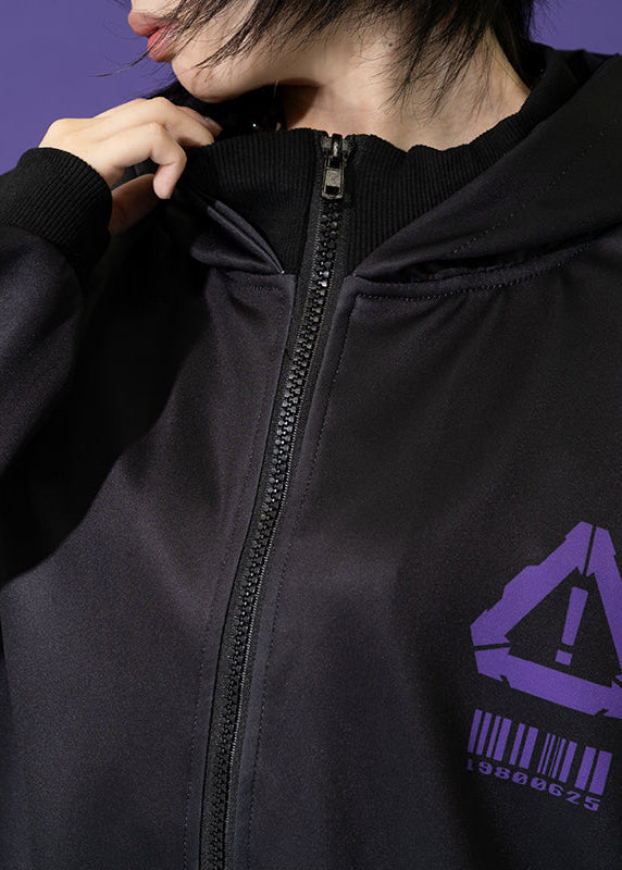  Error Code Cyberpunk Tech Oversized Black Purple Jacket