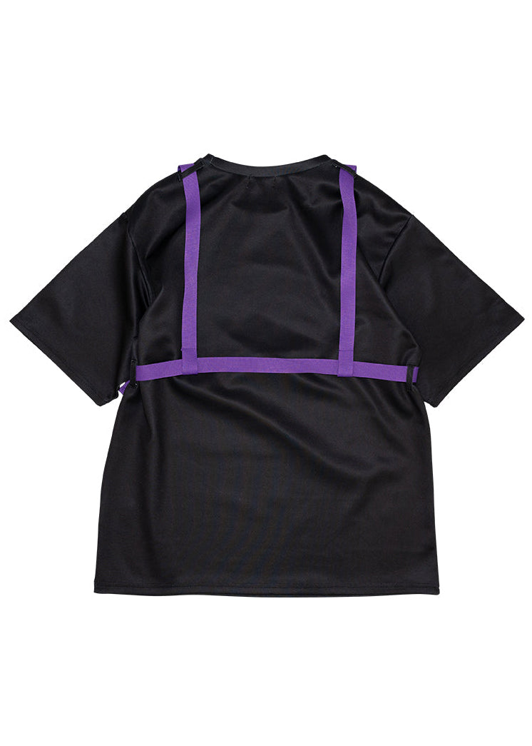  Error Code Cyberpunk Tech Oversized Black Purple Tee