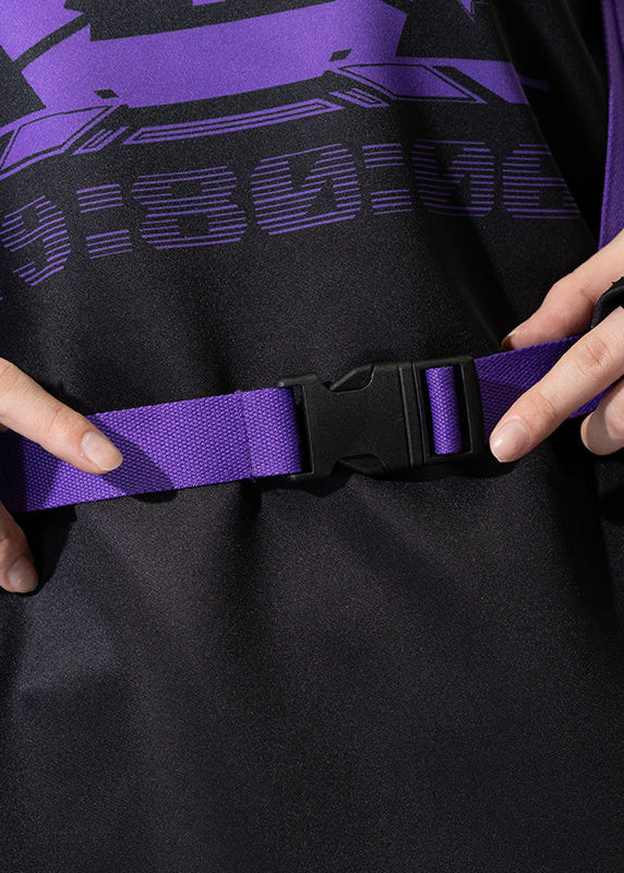  Error Code Cyberpunk Tech Oversized Black Purple Tee