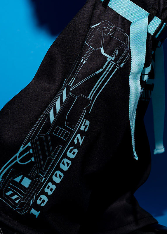  Error Code Cyberpunk Tech Black Blue Leg Warmer