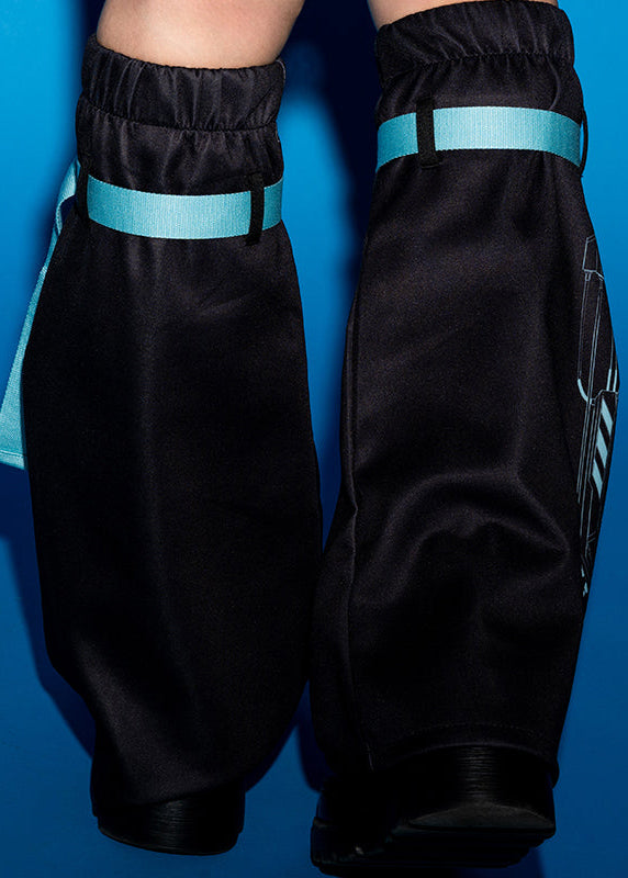  Error Code Cyberpunk Tech Black Blue Leg Warmer