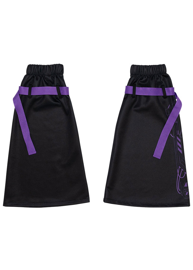  Error Code Cyberpunk Tech Black Purple Leg Warmer